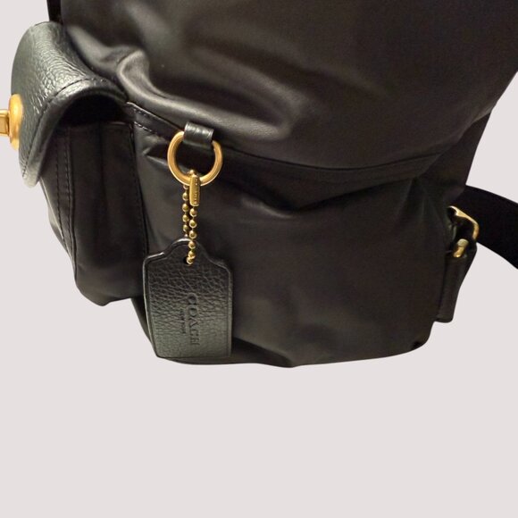 Coach Black Nylon Backpack / Vintage Rose Lining / Purse Protector Bag - Picture 4 of 12